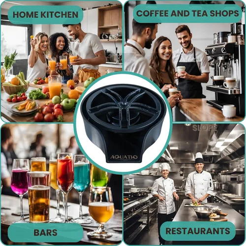 Miniatura 7 de Enjuagadora de vidrio 2 en 1 para fregadero de cocina, limpiador de vasos de acero inoxidable, lavadora de botellas de encimera, accesorios