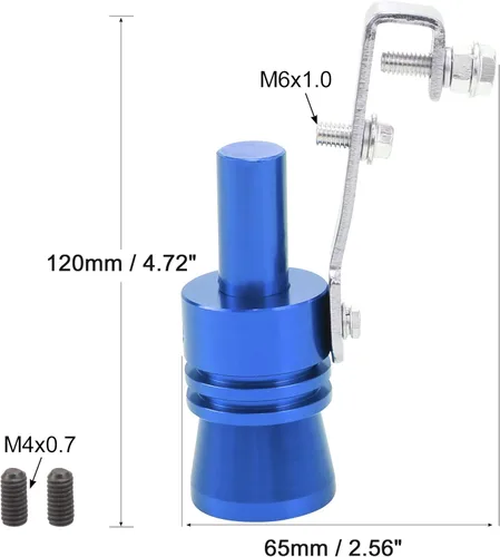 Miniatura 3 de X AUTOHAUX 2 unids XL tamaño coche Turbo silbato aleación de aluminio universal Turbo sonido escape silenciador tubo silbato coche rugido