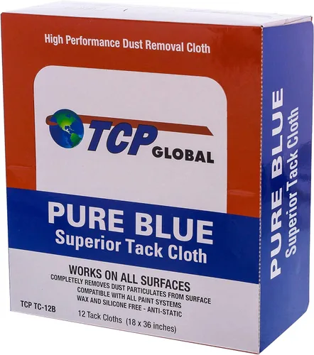 Miniatura 7 de TCP Global Pure Blue - Paño de adherencia superior, paquete de 12, automotriz y carpintería, trapos para polvo/manchas/pintura, paño de tacto