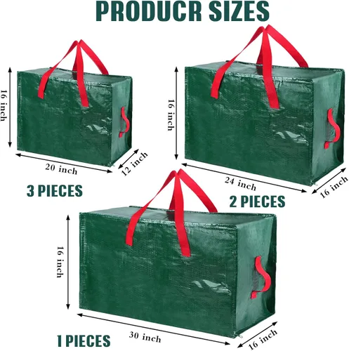 Miniatura 2 de Shappy 6 bolsas de almacenamiento de Navidad resistentes extra grandes para adornos, bolsas de mudanza, bolsa organizadora de decoración de Navidad