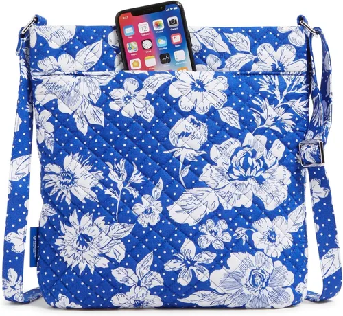Miniatura 5 de Vera Bradley Bolso cruzado estilo hipster universitario de algodón con triple cremallera (varios equipos disponibles)