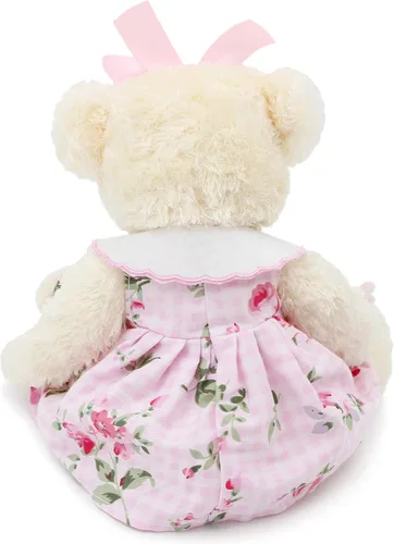 Miniatura 3 de Oitscute - Oso de peluche pequeño para bebé con tela, lindo animal de peluche suave de 10 pulgadas (vestido rosa con conejo)