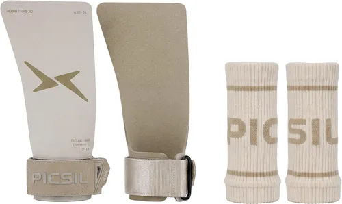 Miniatura 11 de PICSIL - Agarres Heron + Muñequeras + Bolsa de Transporte Protección Completa de las Manos para Crosstraining y Gimnasio Uso sin Tiza Agarre
