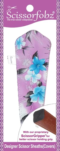 Miniatura 117 de Fundas protectoras para tijeras de diseñador, 4 unidades, tamaño surtido, diseño floral victoriano azul #4-304 Jardín floral victoriano azul