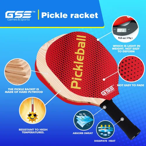 Miniatura 3 de GSE Games & Sports Expert Juego de palas de pickleball con raquetas ligeras de pickleball y bolas de pepinillo para interiores y exteriores y bolsa
