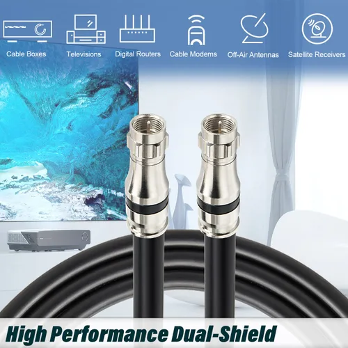 Miniatura 5 de MOOKEERF Cable coaxial RG11 de 100 pies, 75 ohmios Cable RG11 de baja pérdida de 100 pies, sin carrete de madera