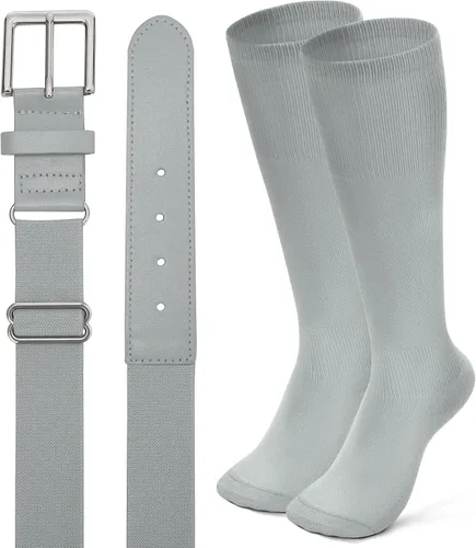 Miniatura 18 de XZQTIVE Conjunto combinado de calcetines de béisbol y softbol y cinturón de béisbol y sóftbol, calcetines de fútbol hasta la rodilla para niños