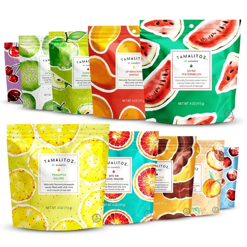 Miniatura 17 de Tamalitoz - Mango para masticar labios, caramelo duro mexicano de mango picante relleno de chile, lima y sal marina, caramelo de fruta hecho a mano