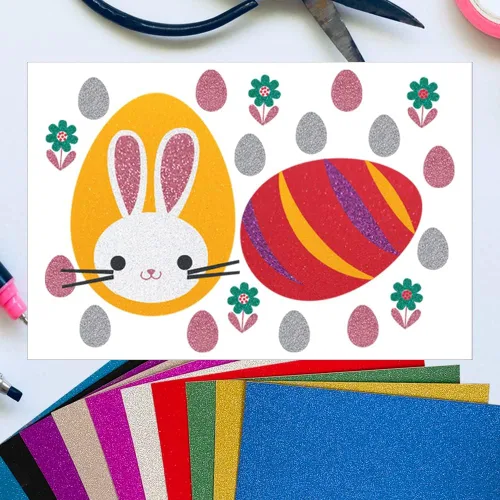 Miniatura 5 de SALEMAR Papel Cartulina con Purpurina Dorada, Cartulinas Brillantes para Cricut, Papel con Purpurina para Crear Tarjetas de Felicitación, Adornos