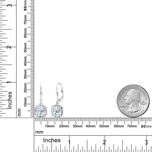 Miniatura 35 de Gem Stone King Aretes colgantes de plata de ley 925 de 0.315 pulgadas para mujer