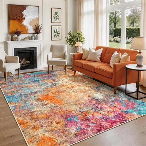 Miniatura 43 de 5x7 Area Rugs for Living Room Rug Washable: Abstract Rug for Dining Room Bedroom Carpet Non Slip 5 by 7 Indoor Modern Nursery Home Office Beige