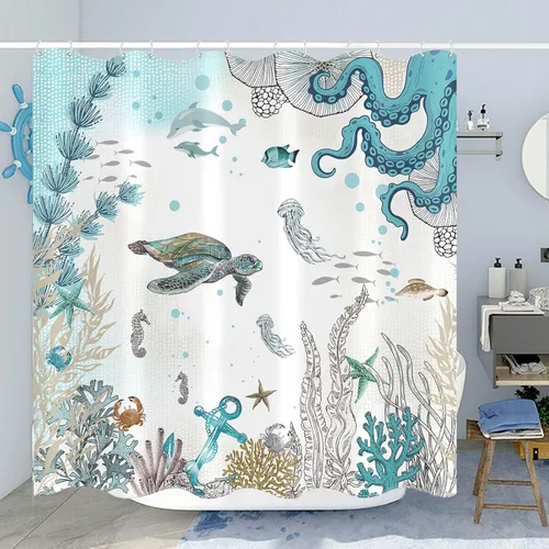 Miniatura 17 de Juego de cortinas de ducha con diseño de hongos y mariposas florales negras y rojas, tela impermeable, cortinas de ducha para baño, decoración