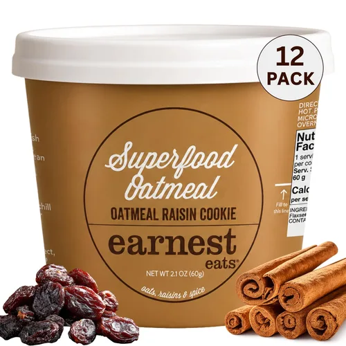 Miniatura 18 de Earnest Eats Superfood - Tazas de avena – Lino de almendras y arándanos – 0.27 oz de proteína vegetal, sin gluten, vegano, desayuno sobre la marcha