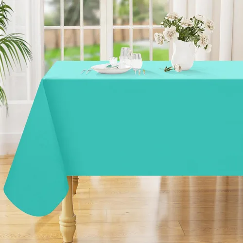 Miniatura 6 de Smiry Mantel cuadrado de vinilo impermeable de 54x54 pulgadas, protector de manteles de vinilo lavables, funda de mesa resistente a derrames