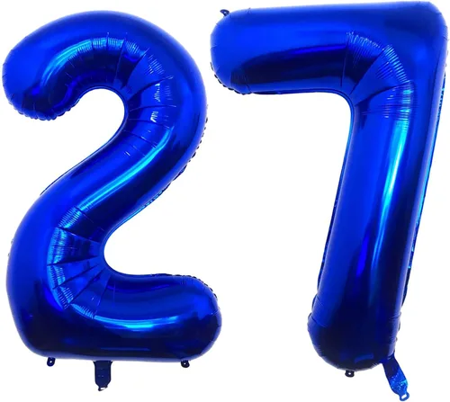 Miniatura 11 de Globos gigantes de 40 pulgadas, color azul marino, gigantes, gigantes, gigantes, enormes de aluminio de 12 o 21, globos digitales de número de Azul