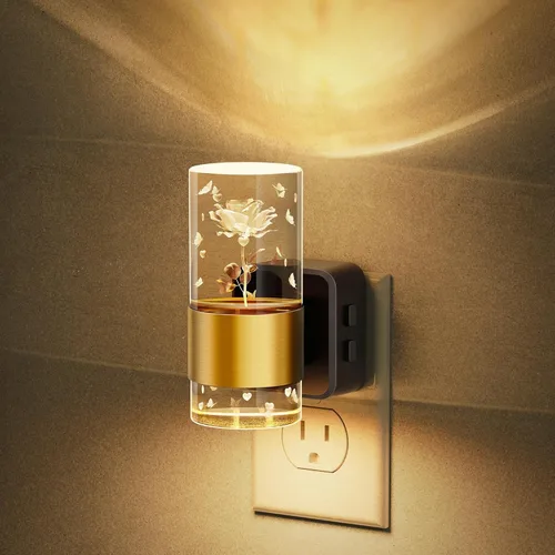 Miniatura 36 de JandCase Luz Nocturna de Vela, Luces Nocturnas que se Enchufan a la Pared, Blanco Suave 3000K, Brillo Ajustable 0-100LM, Sensor de Anochecer a