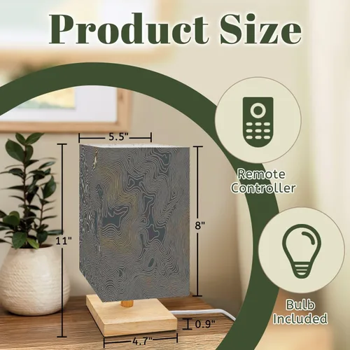Miniatura 2 de Lámpara de mesita de noche, estilo topográfico de contorno de alta altitud, cables conectados, condicional, regulable, minimalista, lámpara