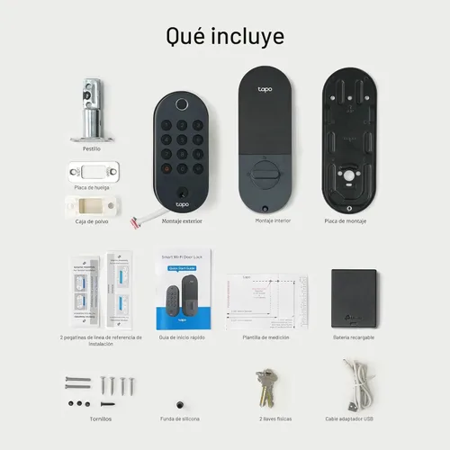 Miniatura 10 de Tapo - Cerradura inteligente de puerta con cerradura de perilla Wi-Fi - Reconocimiento de huellas dactilares, botones táctiles sin llave y monitoreo