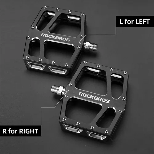 Miniatura 6 de ROCKBROS Pedales de bicicleta de montaña MTB Pedal de aluminio de plataforma ancha Pedales planos 9/16 "Ciclismo Sellado Rodamiento Pedales