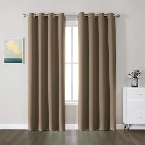Miniatura 33 de CUCRAF Cortinas opacas de 45 pulgadas de largo, juego de 2 paneles para dormitorio, bolsillo para cortinero, cortinas de oscurecimiento