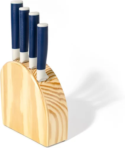 Dura Living Juego de cuchillos de cocina de 5 piezas, cuchillas de acero inoxidable de alto carbono con asas ergonómicas, incluye chef, Santoku,