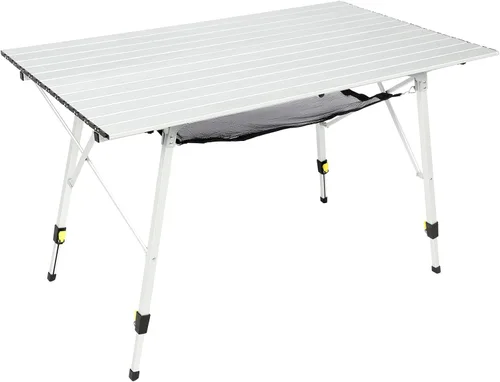 Miniatura 11 de Mesa de camping plegable portátil de Portal Mesa de campamento ultra ligera mesa plegable de campamento 4 patas ajustables mesa de aluminio Marrón