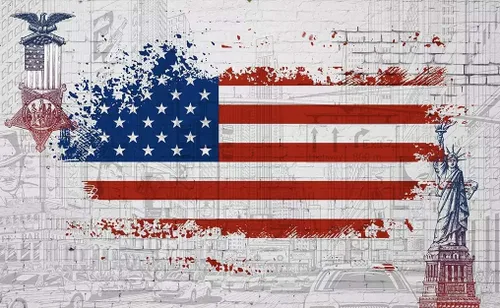 Miniatura 2 de City Wallpaper USA Flag Wall Mural New York City Wall Decor Statue of Liberty Wall Art Modern Country Home Decor Cafe Design
