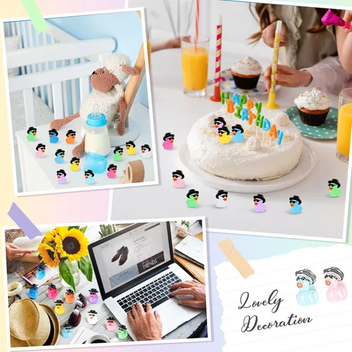 Miniatura 5 de Barydat 150 piezas de mini patos de vaquero de resina a granel, pequeñas estatuas de pato pequeñas para ocultar con sombreros, gafas para fiesta