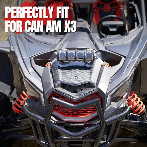 Miniatura 4 de A & UTV PRO Cuchara de capó Turbo con patrón de fibra de carbono para Can-Am Maverick X3 XDS XRS MAX Turbo R 2017-2024 2025, accesorios de kit