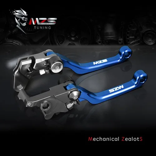 Miniatura 5 de MZS Palancas de freno y embrague para motocross, pivote ajustable CNC azul compatible con YZ125 YZ250 15-24 / YZ250F YZ426F YZ450F 09-23 / YZ125X