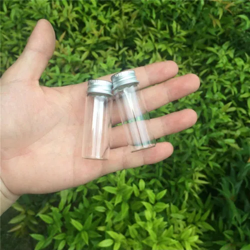 Miniatura 2 de 100 unidades 0.5 fl oz botellas de vidrio con tapa de metal vacío pequeña botella de deseos frascos de vidrio (100, 0.5 fl oz)