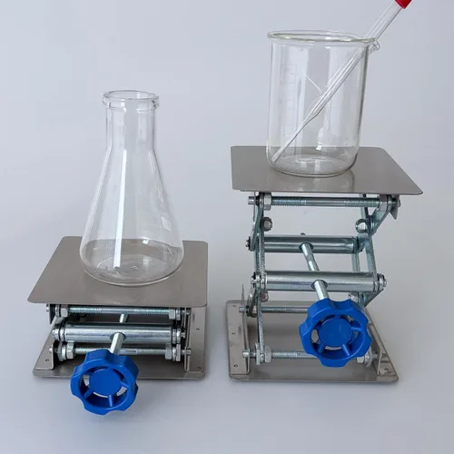 Miniatura 7 de Soporte de gato de laboratorio de acero inoxidable Mini gato de tijera de 4" x 4