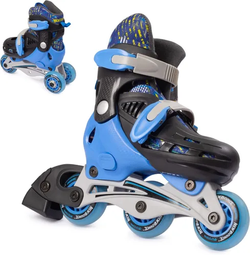 New Bounce Patines para niños pequeños – Talla de zapato EU 28-31, US Kids Junior Size 8-11, 2 en 1 Patines para niñas, convertidos de tres ruedas a