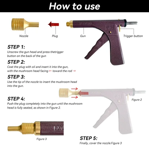 Miniatura 2 de Kit de pistola de tapón de neumáticos, kit de reparación de neumáticos, kit de reparación de pinchazos de pistola de neumáticos sin cámara con 16