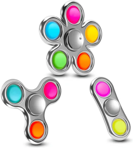 Miniatura 10 de FIGROL Paquete de 3 juguetes giratorios para aliviar la ansiedad, juguetes sensoriales para niños, adolescentes, niños y niñas