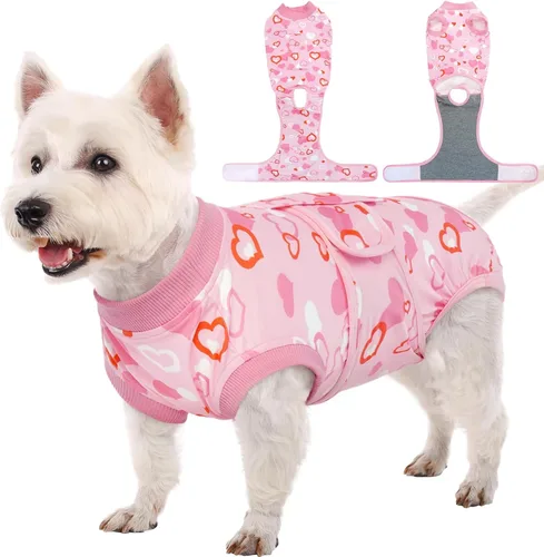 Miniatura 48 de Kuoser Traje de cirugía para perro, cómodo traje de recuperación para perros hembras para cirugía, mameluco protector posoperatorio, alternativa
