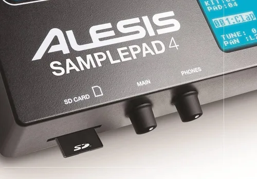 Miniatura 5 de Alesis Sample Pad 4 + Abrazadera Multipad - Instrumento de percusión/activación de muestras con 4 almohadillas sensibles a la velocidad y sistema