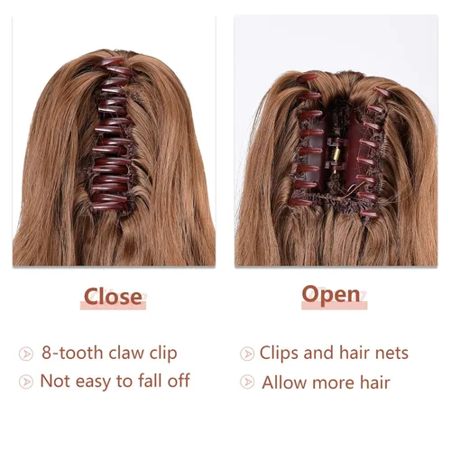 Miniatura 303 de Extensiones de cola de caballo de cabello rubio, extensiones de cola de caballo para mujer, pinza de extensiones de cabello rizado de 12 pulgadas
