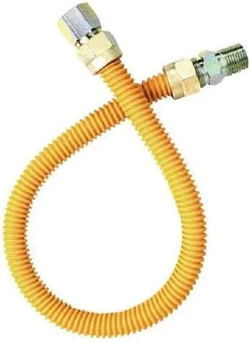 Miniatura 7 de EZ-Fluid Línea flexible de gas FIP de 12 pulgadas con revestimiento epoxi amarillo corrugado de 1/2 pulgada MIP x 1/2 pulgadas, línea de suministro