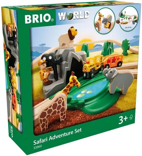 Miniatura 3 de BRIO World 33960 Safari Adventure Set - Juego de tren de juguete de madera con certificación FSC de 26 piezas para niños a partir de 3 años Juego