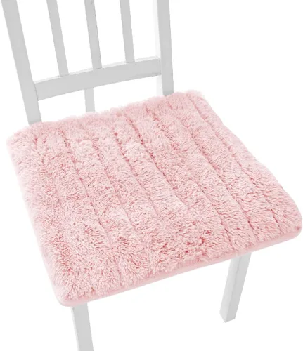 Miniatura 7 de Cojín de silla antideslizante para asiento de felpa suave y gruesa para silla de computadora, almohadilla plegable para automóvil, hogar, oficina