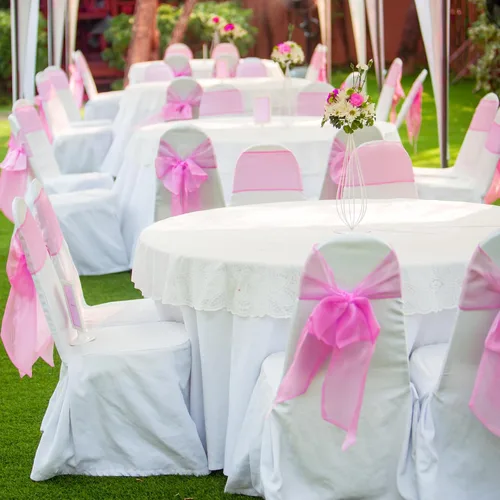Miniatura 4 de 50 bandas de organza para silla para decoración de bodas, banquetes, fiestas, eventos, suministros para silla, lazos para sillas, bandas de Rosa
