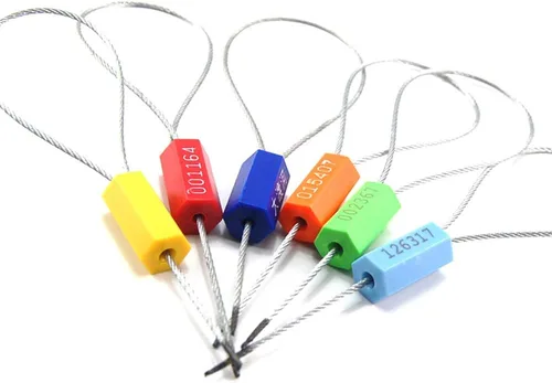 Miniatura 8 de (R) 50 sellos de cable de seguridad, etiquetas de seguridad numeradas, a prueba de manipulaciones, sellos de alambre de acero apretados