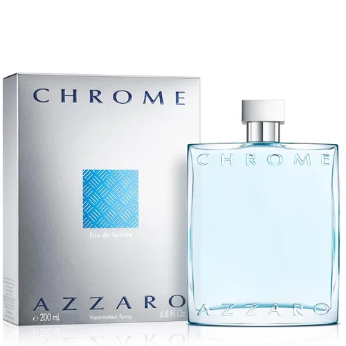 Azzaro Eau de Toilette cromado, colonia acuática fresca para hombre, fragancia cítrica, amaderada y almizclada, notas frescas de bergamota, uso