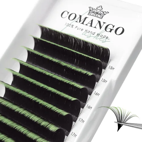 Miniatura 9 de CoMango Easy Fan - Extensiones de pestañas rizadas C/D de 0.05/0.003 in, pestañas de volumen que florecen automáticamente, color negro mate 2D-20D