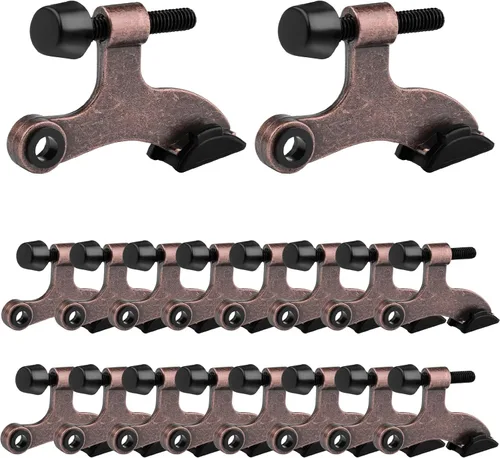 Miniatura 29 de OBTANIM - Paquete de 8 topes de puerta con bisagra de alta resistencia, topes de puerta ajustables de metal con puntas de goma para parachoques