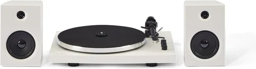 Miniatura 8 de Crosley T150A-WH - Moderno sistema de tocadiscos Bluetooth de 2 velocidades con brazo de tono ponderado variable y altavoces estéreo, color blanco