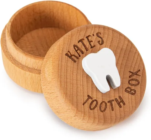 Miniatura 12 de free-space Caja de madera tallada en 3D, caja de almacenamiento de recuerdos de dientes caídos, regalo para niño o niña (2 cajas de dientes)