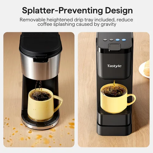 Miniatura 3 de Tastyle Cafetera de una sola porción para taza K, hojas molidas y de té, máquinas de café caliente y helado con ajuste atrevido, tamaños