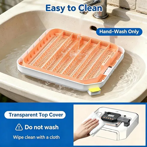 Miniatura 7 de Incubadora de 48 huevos con girador automático, control digital de temperatura y humedad, vela de huevos incorporada, recarga de agua externa